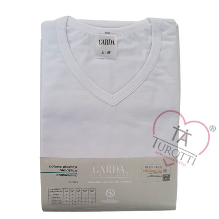 Maglia  scollo V GARDA uomo art 3475  cotone elastico bielastico continuativo 4 colori - immagine 3