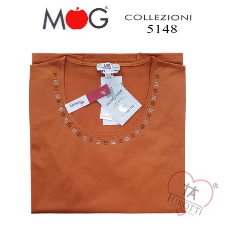 Maglia donna mezza  manica  Mog Collezioni art  5148 con strass sullo scollo - immagine 2