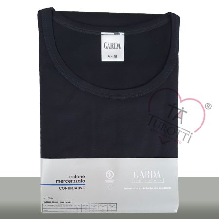 Maglia  giro GARDA uomo art 0044 cotone mercerizzato continuativo nero - immagine 2