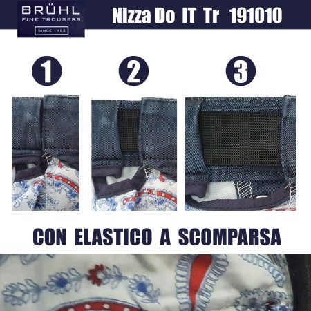 Pantalone Uomo Bruhl 191010-188 Nizza TR colore 930 blue jeans nero - immagine 3
