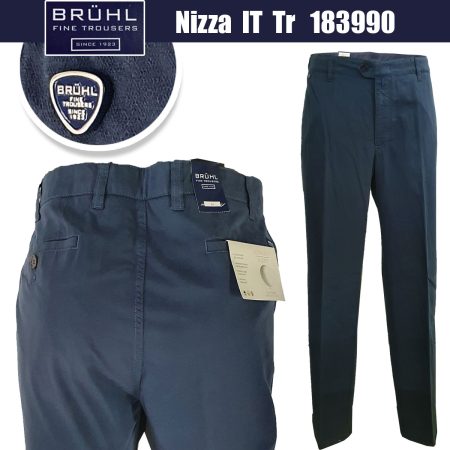 Pantalone Bruhl Estivo Uomo 183990-188 Nizza TR colore 680 marino - immagine 2