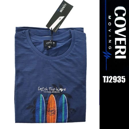 Coveri Moving T-Shirt Uomo  art TJ2935  blu jeans - immagine 2