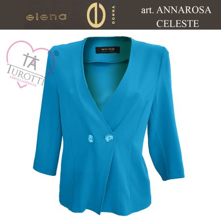 Tailleur giacca pantalone Annarosa  Elena  colore celeste - immagine 2