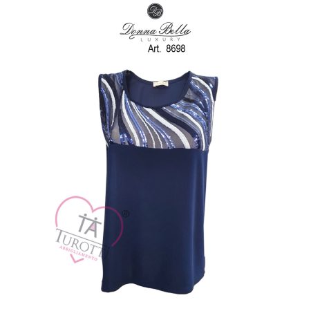 Twinset  top cappa Donna Bella 8698 blu fantasia - immagine 2