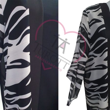 Twinset  top cappa donna   Amor di Donna art 8712  nero  bianco fantasia zebrata - immagine 2