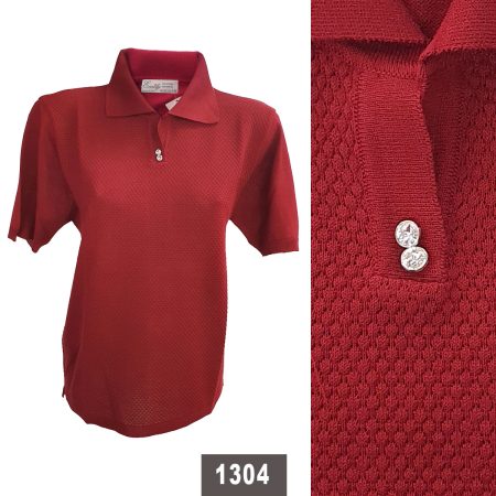 Polo da signora Emily mezza manica art 1304 50% cotone 50% acrilico var bordeaux - immagine 3
