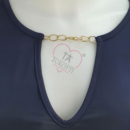 Marta Marzotto abito donna mezza manica art 91492/02 con catenina sullo scollo vari colori - immagine 5