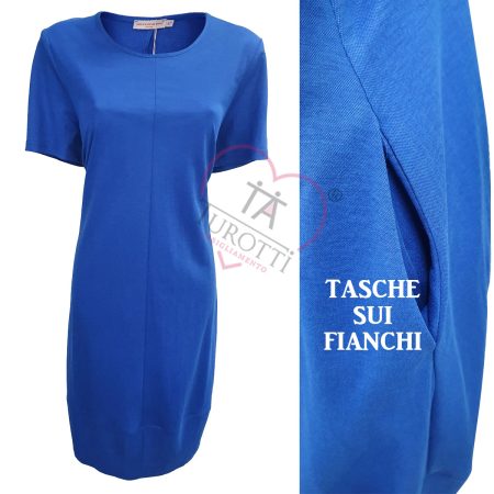 Abito maglina donna tasche art Kanpur Gocce di Elena fucsia taglia calibrata - immagine 4