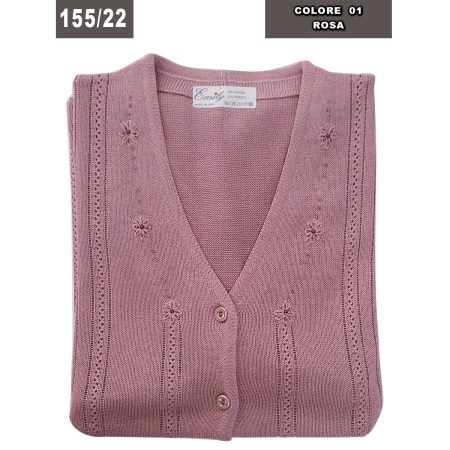 cardigan da signora  Emily  155/22  scollo v donna  bottoni mezza manica  colori assortiti - immagine 4