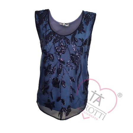 Completo top giacca pantalone donna art 3040 Paola Forti blu - immagine 2