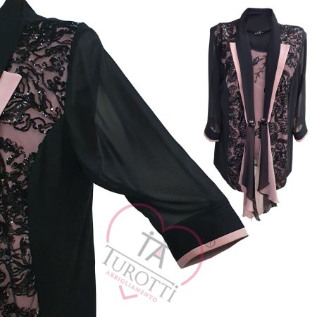 Completo top giacca pantalone donna  art 3040  Paola Forti nero - immagine 5