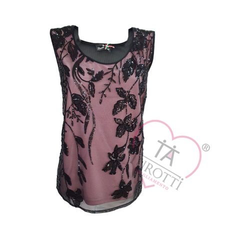 Completo top giacca pantalone donna  art 3040  Paola Forti nero - immagine 3
