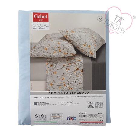 Completo lenzuola matrimoniali Gabel Ginepro var azzurro - immagine 2