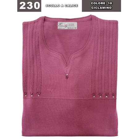 Maglia da  signora 230 Emily girocollo 50% cotone 50% acrilico scollo a calice misto cotone colori assortiti - immagine 6
