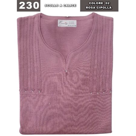 Maglia da  signora 230 Emily girocollo 50% cotone 50% acrilico scollo a calice misto cotone colori assortiti - immagine 3