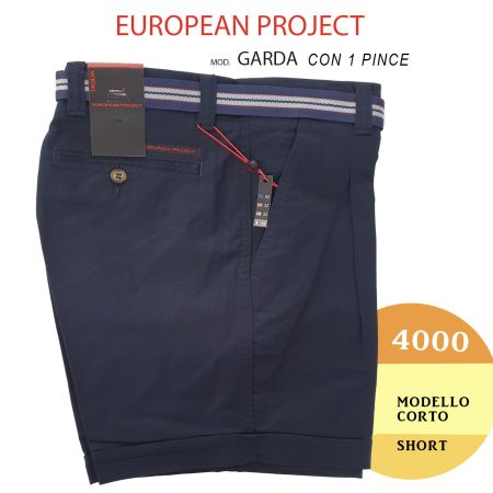 Bermuda giovanili Garda European Project modello corto short con 1 pince - immagine 3