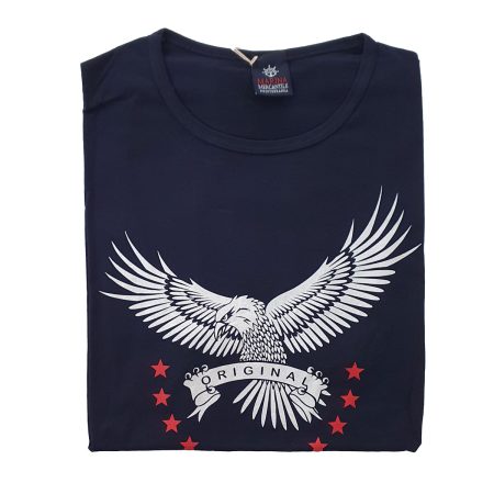 T-Shirt Uomo Marina Mercantile art 1913 blu notte grigio bianco - immagine 3