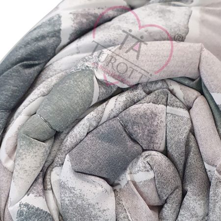 Trapuntino estivo 2 piazze matrimoniale Art. Cozy Diadema  in microfibra  rombi grigio - immagine 3