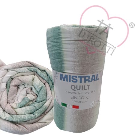 Trapuntino estivo 1 piazza singolo Art. Mistral Diadema  in microfibra  con stampa digitale  gradiente verde - immagine 3