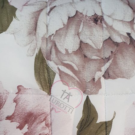 Trapuntino estivo 2 piazze matrimoniale Art. Quilt Diadema  in microfibra disegno fiori rosa antico - immagine 2