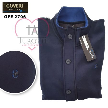 Coveri Moving OFE2706 Felpa uomo zip bottoni taglia over - immagine 4