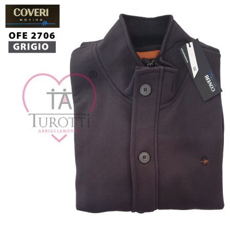 Coveri Moving OFE2706 Felpa uomo zip bottoni taglia over - immagine 2