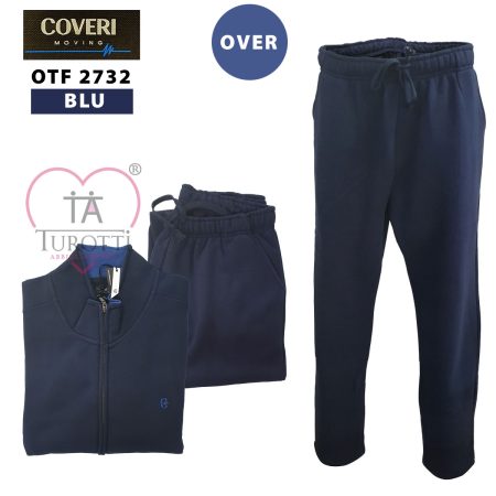 Coveri Moving OTF2732 Tuta uomo zip blu taglia over - immagine 2
