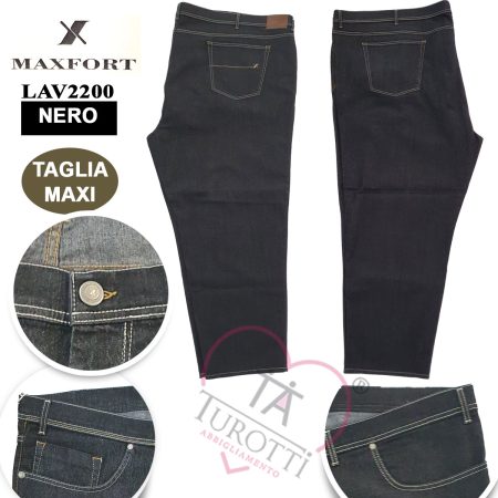 Jeans Maxfort 5 tasche LAV2200 taglia maxi variante nero - immagine 2