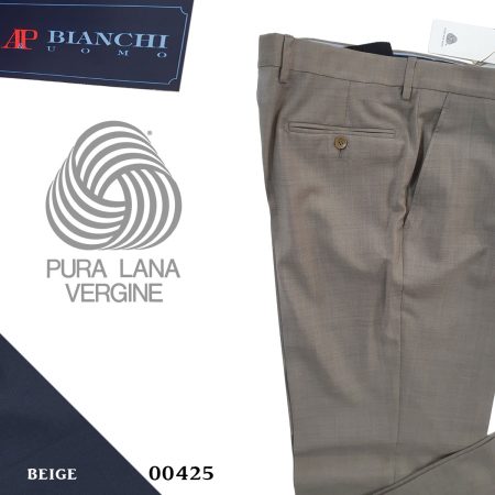 Pantalone fresco lana  00425 A&P Bianchi Uomo colore beige pura lana vergine - immagine 2