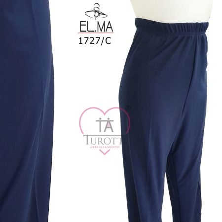 Pantalone donna elastico vita El.ma art 1727/C blu - immagine 2