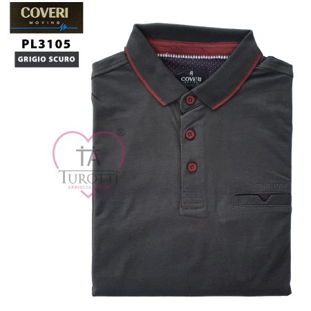 Coveri Moving Polo uomo manica lunga  cotone  art PL3105 blu - immagine 2