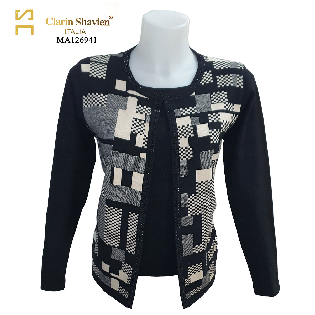 Twinset donna Clarin Shavien MA126941 nero finto twinset