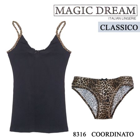 Magic Dream Coordinato 8316 canottiera slip brasiliana variante classico animalier - immagine 2