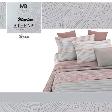 Completo lenzuola Athena Medina Matrimoniale variante rosa MB Home - immagine 2