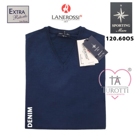 Maglia scollo V Lanerossi Sporting Mare uomo art 120/60 OS taglia over - immagine 3