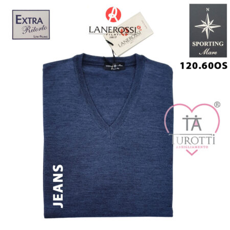 Maglia scollo V Lanerossi Sporting Mare uomo art 120/60 OS taglia over - immagine 4