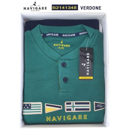 Pigiama serafino Navigare B2141348 interlock verdone - immagine 2