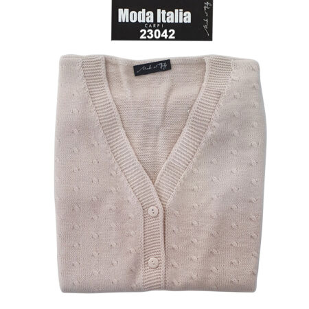 Gilet Misto lana Donna scollo V 23042 smanicato Moda Italia Carpi - immagine 2