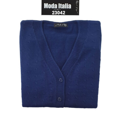Gilet Misto lana Donna scollo V 23042 smanicato Moda Italia Carpi - immagine 3
