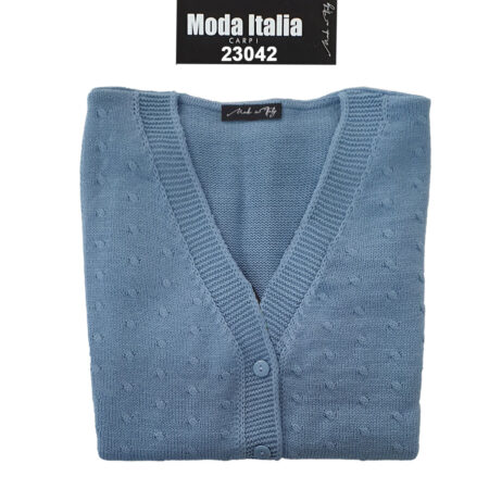 Gilet Misto lana Donna scollo V 23042 smanicato Moda Italia Carpi - immagine 4