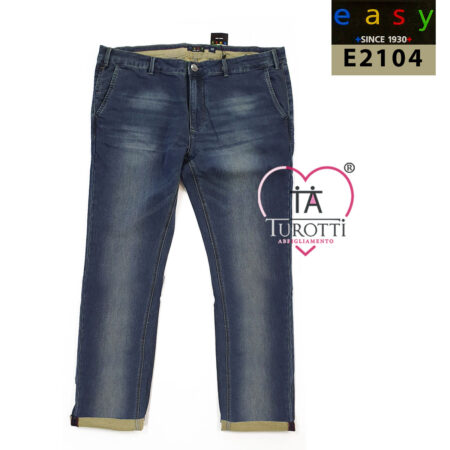 Jeans Easy E2104 uomo felpa piquet avio