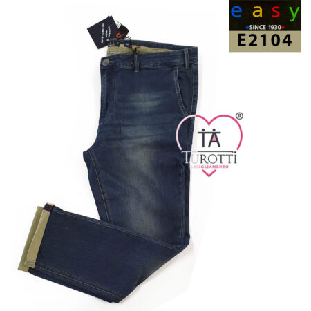 Jeans Easy E2104 uomo felpa piquet avio - immagine 2