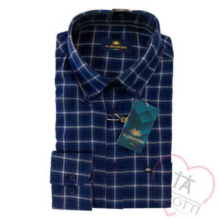 camicia a quadrettoni blu