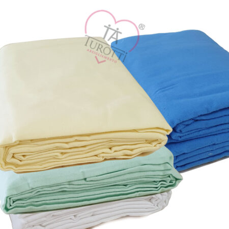 Lenzuolo inferiore con angoli Flanella misura 190x215 cm + 26 cm angoli colori assortiti