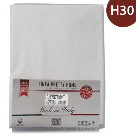 Linea Pretty Home Lenzuolo inferiore Matrimoniale 2 piazze 180x200 cm con angoli  special h30 57 fili al cmq colore azzurro - immagine 2