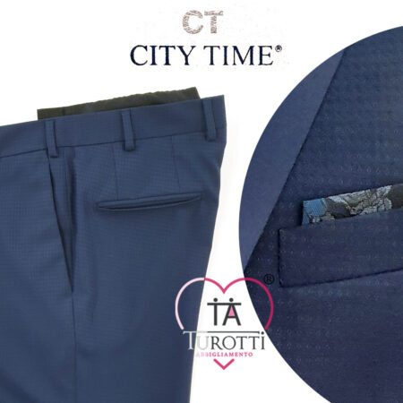 Smoking City Time 634081 abito elegante da cerimonia uomo  modello 5125  blu  drop 7 - immagine 2