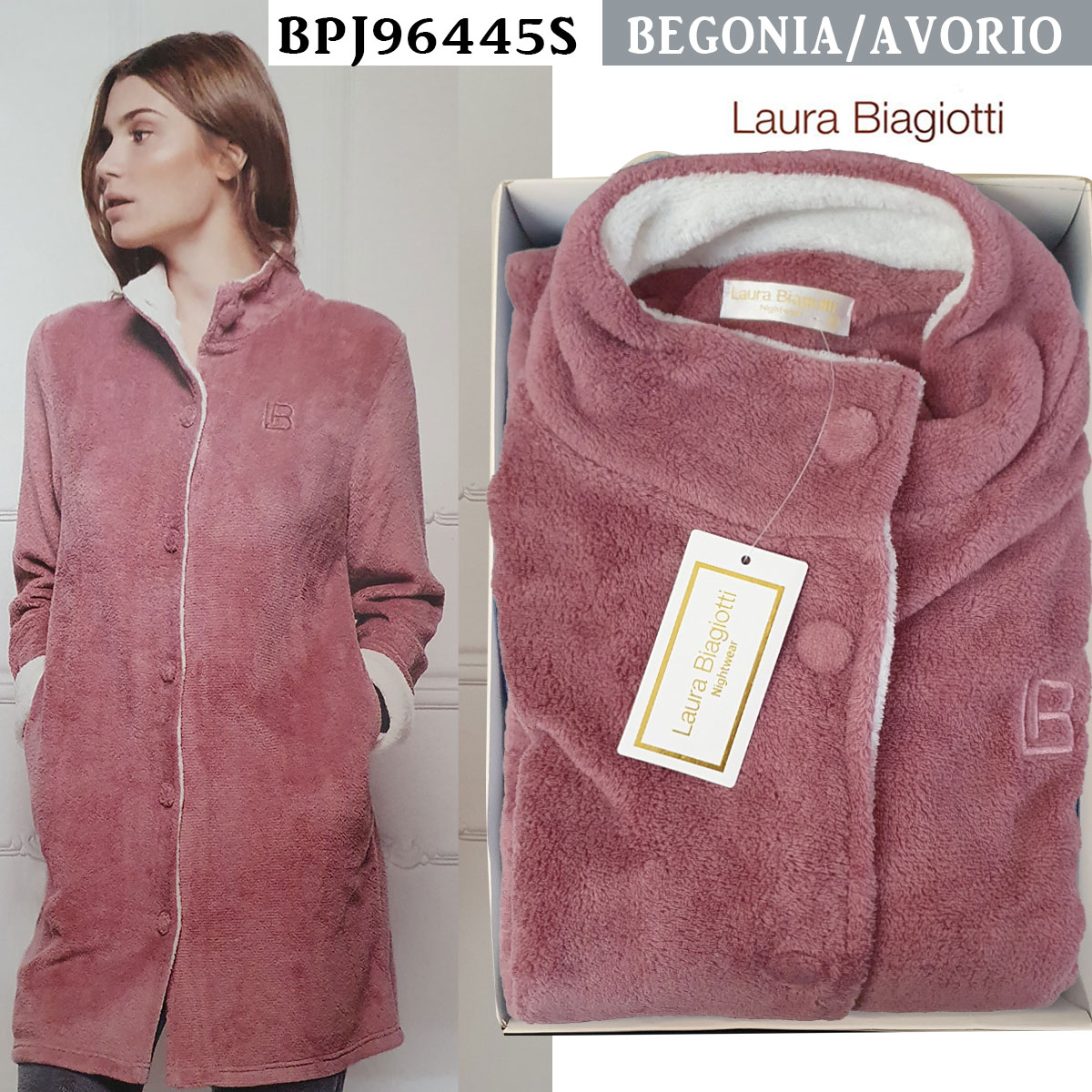 Vestaglia in clearance pile con bottoni
