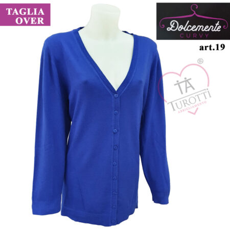 Cardigan Donna bottoni Cashmere art 19 Dolcemente Curvy  tinta unita - immagine 4