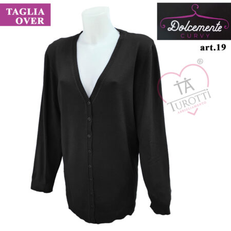 Cardigan Donna bottoni Cashmere art 19 Dolcemente Curvy  tinta unita - immagine 5