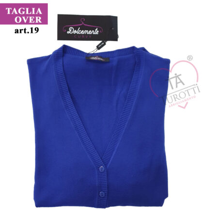 Cardigan Donna bottoni Cashmere art 19 Dolcemente Curvy  tinta unita - immagine 2